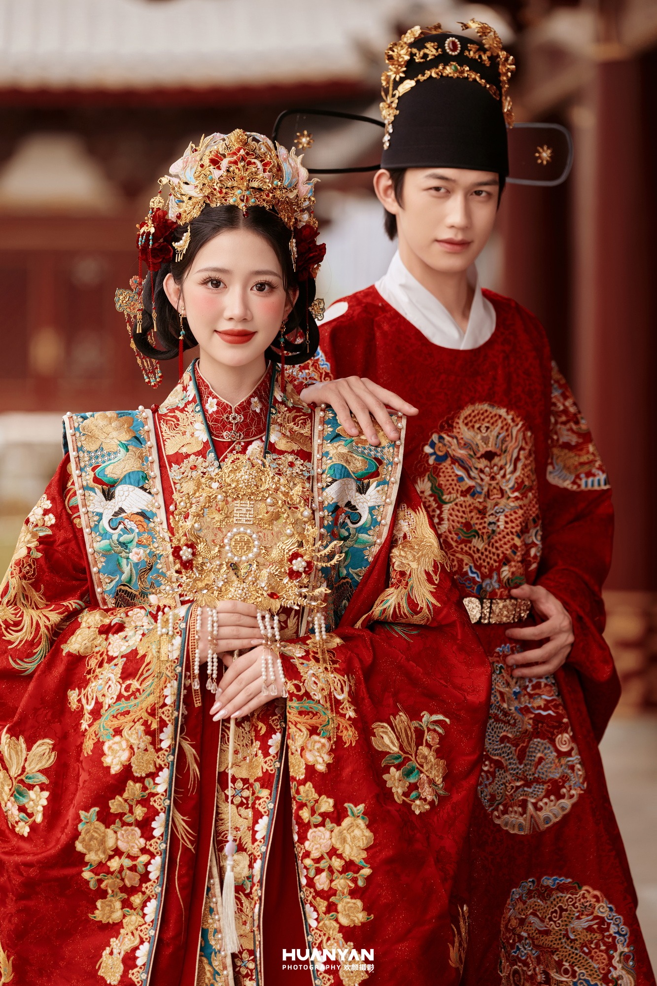 古镇水乡汉服古装婚纱照实拍（凤仪红妆系列）